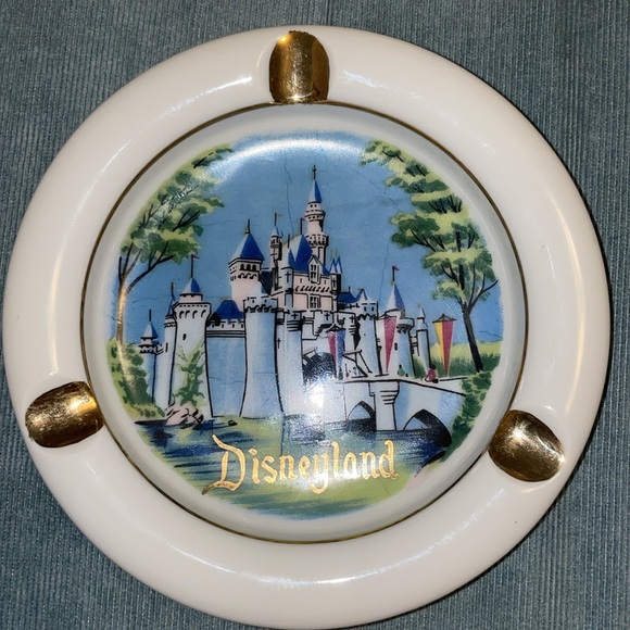 Disney Other - Disneyland Vintage 1959 Souvenir Ceramic Ash Tray Plate Sleeping Beauty Castle